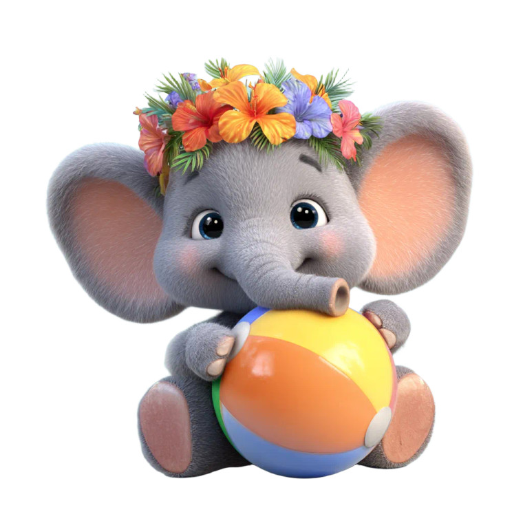 Cheerful Baby Elephant Vinyl Car Decal Sticker – Waterproof & UV-Resistant 3.4133333333333336"
