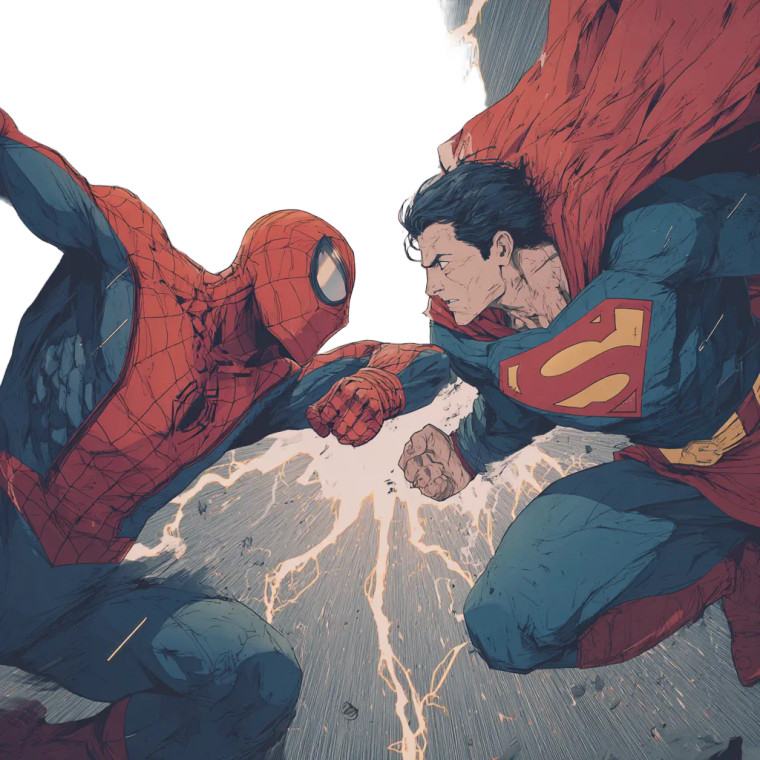 Spiderman Vs Superman Vinyl Car Decal Sticker – Waterproof & UV-Resistant 3.4133333333333336"