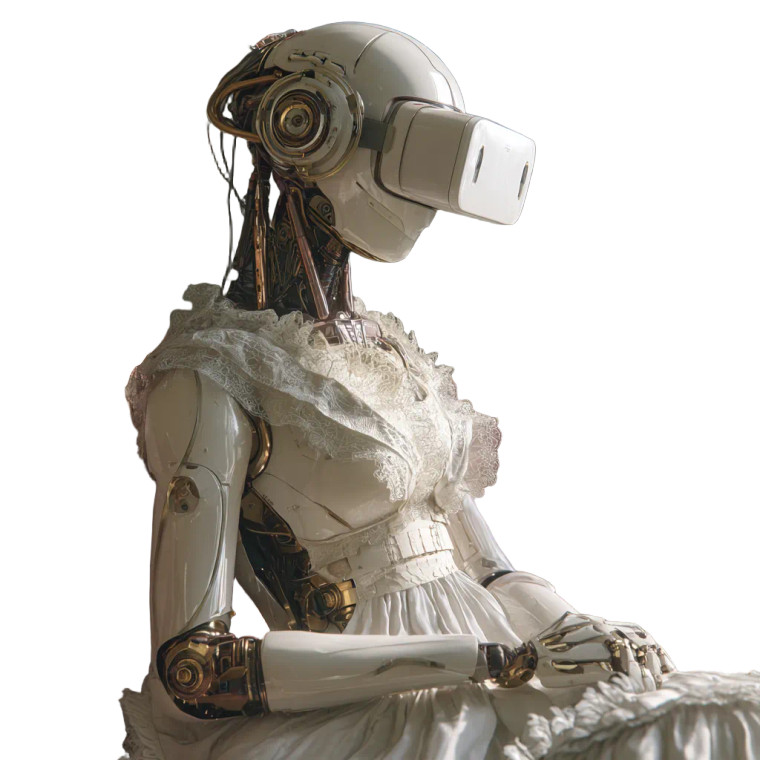 Robot With Vr Vinyl Car Decal Sticker – Waterproof & UV-Resistant 6.826666666666667"