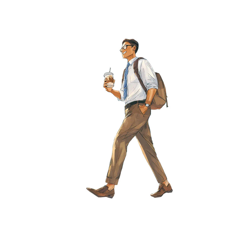 Energetic Morning Walk Vinyl Car Decal Sticker – Waterproof & UV-Resistant 3.4133333333333336"