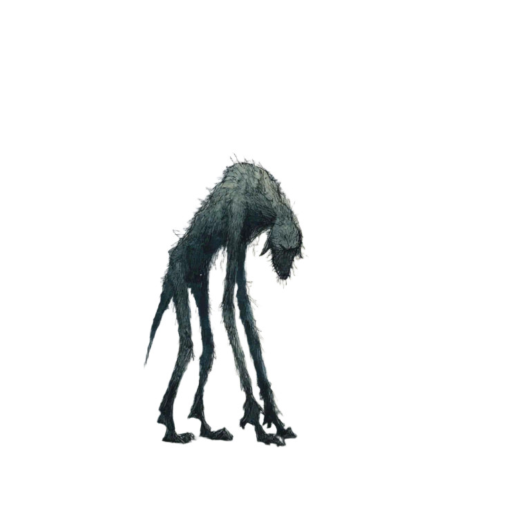 Cryptid Dog Walking Vinyl Car Decal Sticker – Waterproof & UV-Resistant 3.4133333333333336"