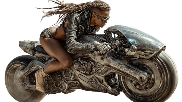 Cyberpunk Motorcycle Rider V5 Vinyl Car Decal Sticker – Waterproof & UV-Resistant 2.72"