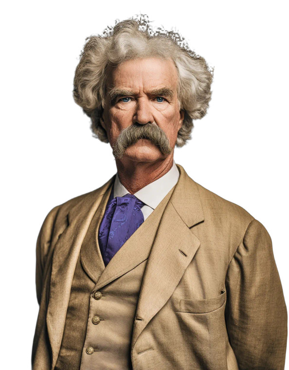 Mark Twain Portrait V6 Vinyl Car Decal Sticker – Waterproof & UV-Resistant 4.16"