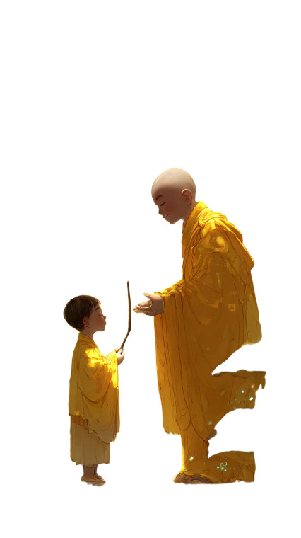 Monk Meets Buddha Vinyl Car Decal Sticker – Waterproof & UV-Resistant 9.706666666666667"