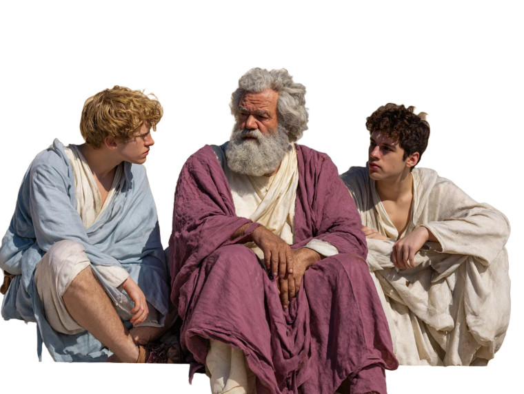 Greek Philosopher Teaching Vinyl Car Decal Sticker – Waterproof & UV-Resistant 6.1866666666666665"
