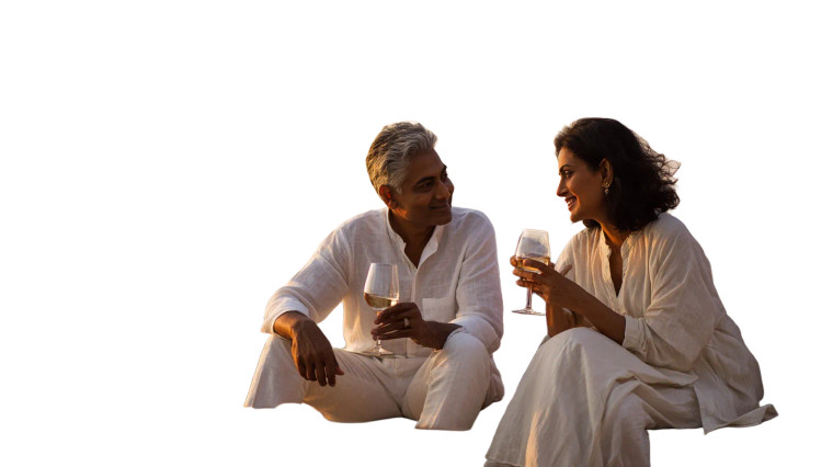 Couple On Balcony V3 Vinyl Car Decal Sticker – Waterproof & UV-Resistant 2.72"