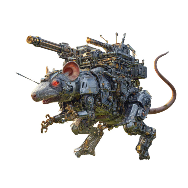 Mechanical Battle Rat Vinyl Car Decal Sticker – Waterproof & UV-Resistant 6.826666666666667"