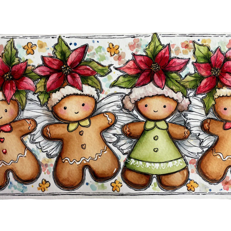 Gingerbread Men Illustration Vinyl Car Decal Sticker – Waterproof & UV-Resistant 3.4133333333333336"