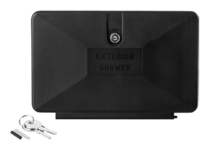 Dura Faucet Black Exterior Shower Door | UV-Protected, Fade-Resistant | Solid Lock, Easy Install