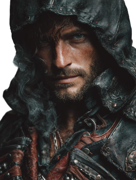 Assassin Portrait Vinyl Car Decal Sticker – Waterproof & UV-Resistant 4.213333333333333"
