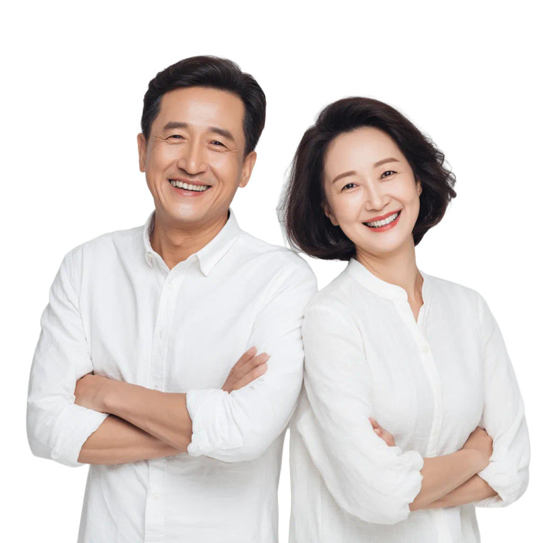 Korean Couple Smiling Vinyl Car Decal Sticker – Waterproof & UV-Resistant 3.4133333333333336"