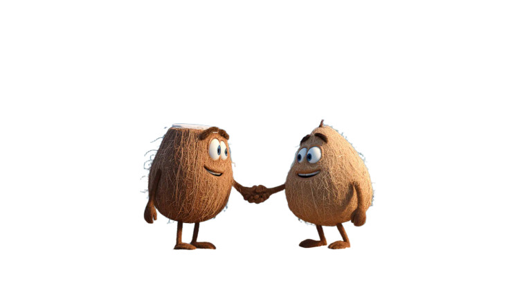 Coconut Handshake Vinyl Car Decal Sticker – Waterproof & UV-Resistant 2.72"