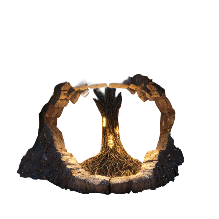 Surreal Glowing Tree Vinyl Car Decal Sticker – Waterproof & UV-Resistant 3.4133333333333336"