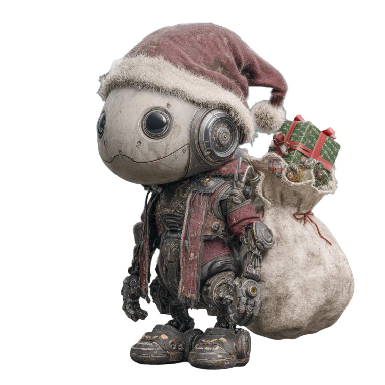 Santa Mini Robot Vinyl Car Decal Sticker – Waterproof & UV-Resistant 3.4133333333333336"