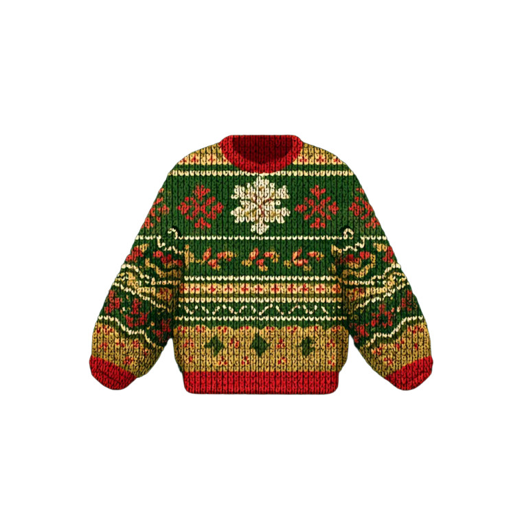 Ugly Christmas Sweater Vinyl Car Decal Sticker – Waterproof & UV-Resistant 6.826666666666667"