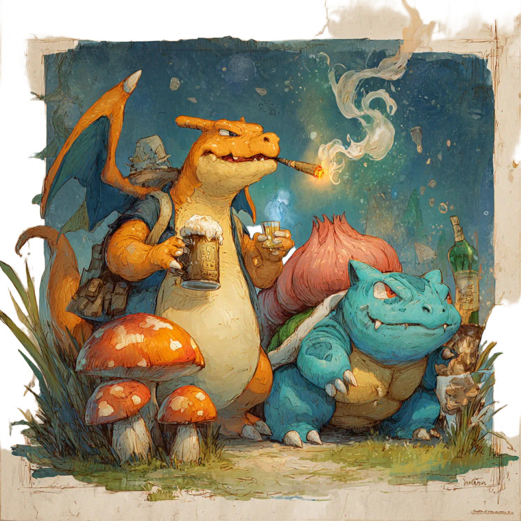 Charizard With Blunt Vinyl Car Decal Sticker – Waterproof & UV-Resistant 3.4133333333333336"