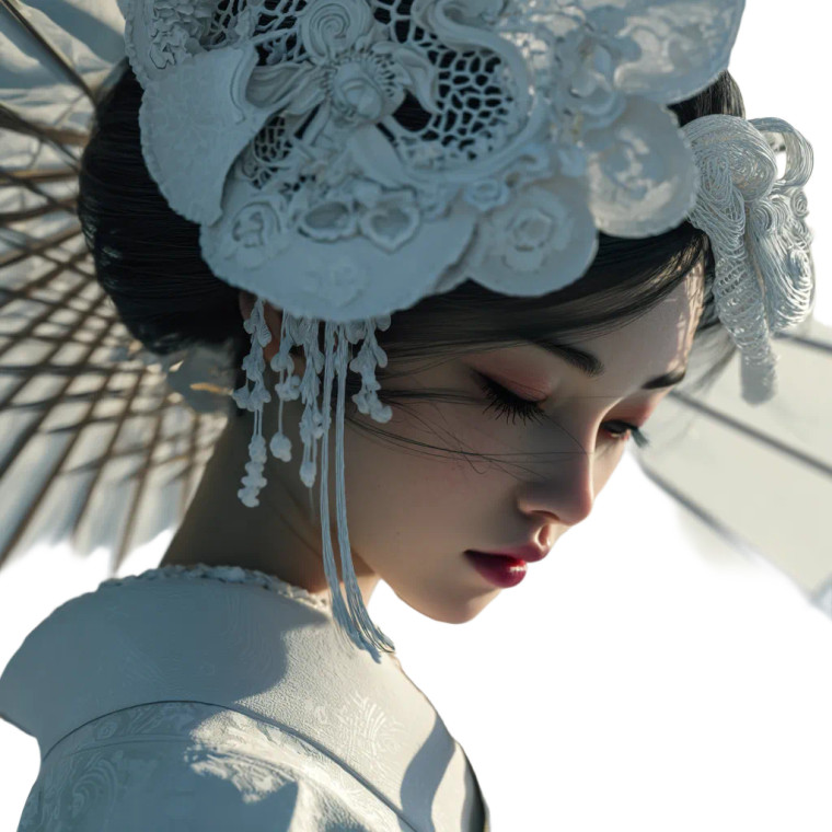 Beautiful Geisha V6 Vinyl Car Decal Sticker – Waterproof & UV-Resistant 3.4133333333333336"