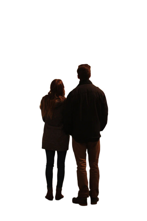 Couple Admiring Art Vinyl Car Decal Sticker – Waterproof & UV-Resistant 8.96"