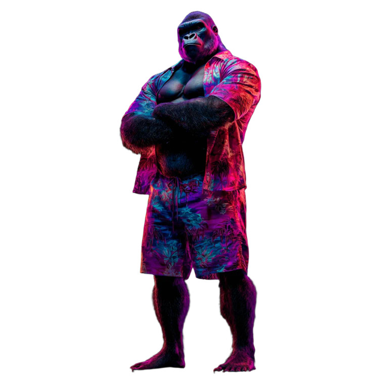 Muscular Gorilla Outfit Vinyl Car Decal Sticker – Waterproof & UV-Resistant 6.826666666666667"