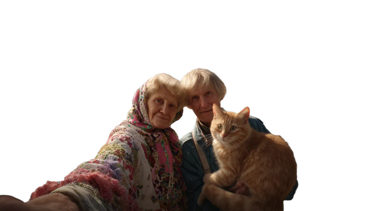 Elderly Couple Tsunami Vinyl Car Decal Sticker – Waterproof & UV-Resistant 5.4