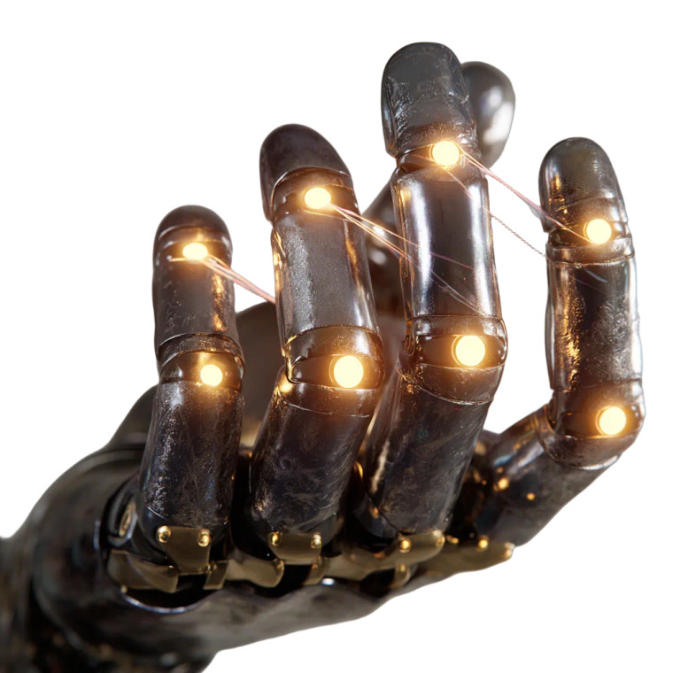 Robotic Hand Glow Vinyl Car Decal Sticker – Waterproof & UV-Resistant 3.4133333333333336"