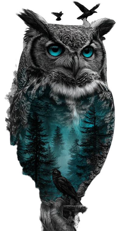Owl Tattoo Design V6 Vinyl Car Decal Sticker – Waterproof & UV-Resistant 5.01333333333333