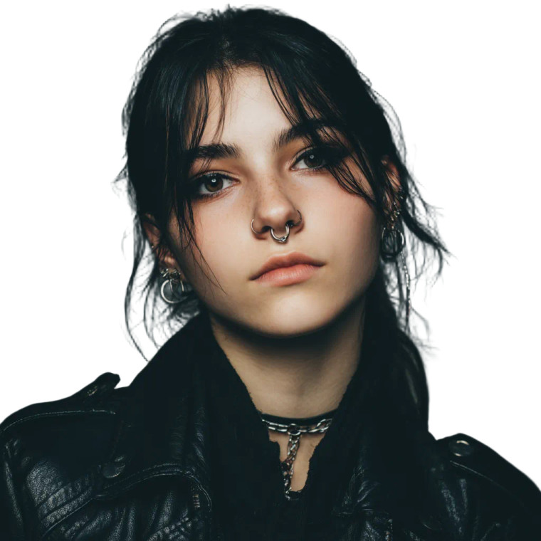 Rebellious Teen Portrait V3 Vinyl Car Decal Sticker – Waterproof & UV-Resistant 3.4133333333333336"