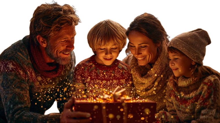 Family Christmas Moment V2 Vinyl Car Decal Sticker – Waterproof & UV-Resistant 2.72"