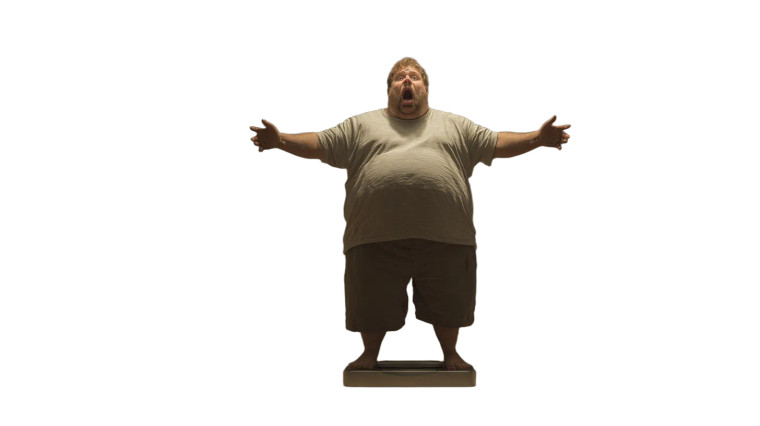 Obese Man Panicking Vinyl Car Decal Sticker – Waterproof & UV-Resistant 5.4
