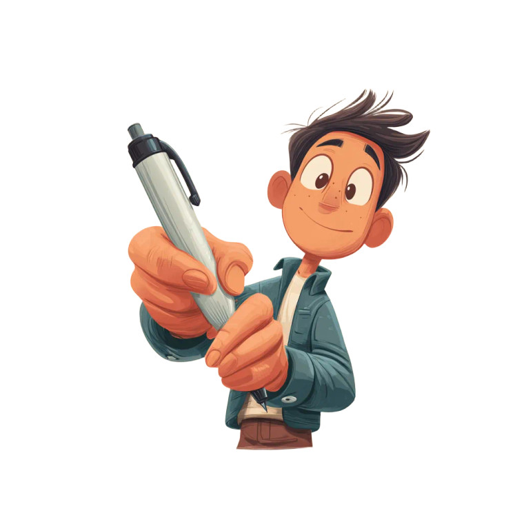 Writing Cartoon Person Vinyl Car Decal Sticker – Waterproof & UV-Resistant 6.826666666666667"