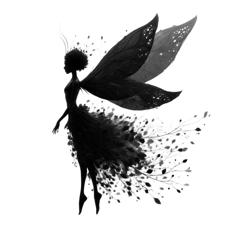 Black Clipart Fairy Vinyl Car Decal Sticker – Waterproof & UV-Resistant 6.826666666666667"