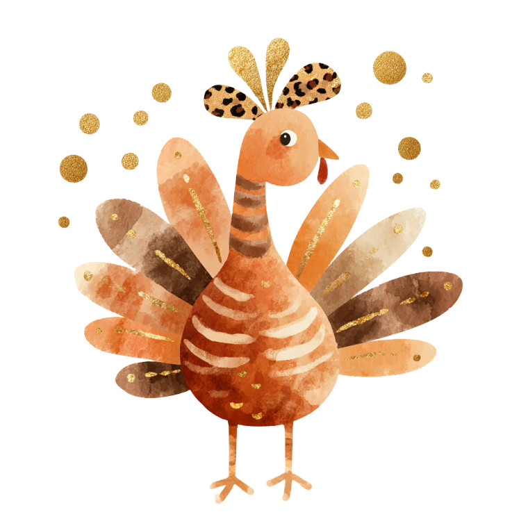 Whimsical Festive Turkey Vinyl Car Decal Sticker – Waterproof & UV-Resistant 3.4133333333333336"