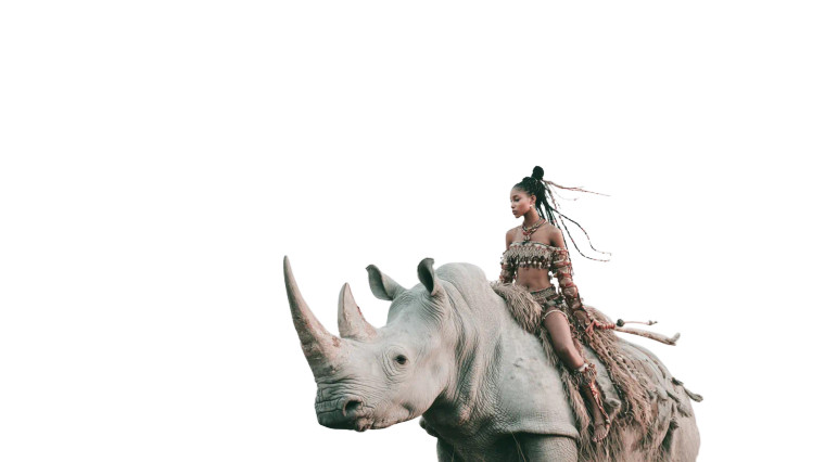 Tribal Warrior Rhino Rider Vinyl Car Decal Sticker – Waterproof & UV-Resistant 5.4