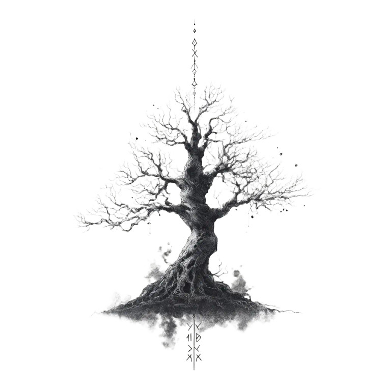 Mystical Rooted Tree Vinyl Car Decal Sticker – Waterproof & UV-Resistant 3.4133333333333336"