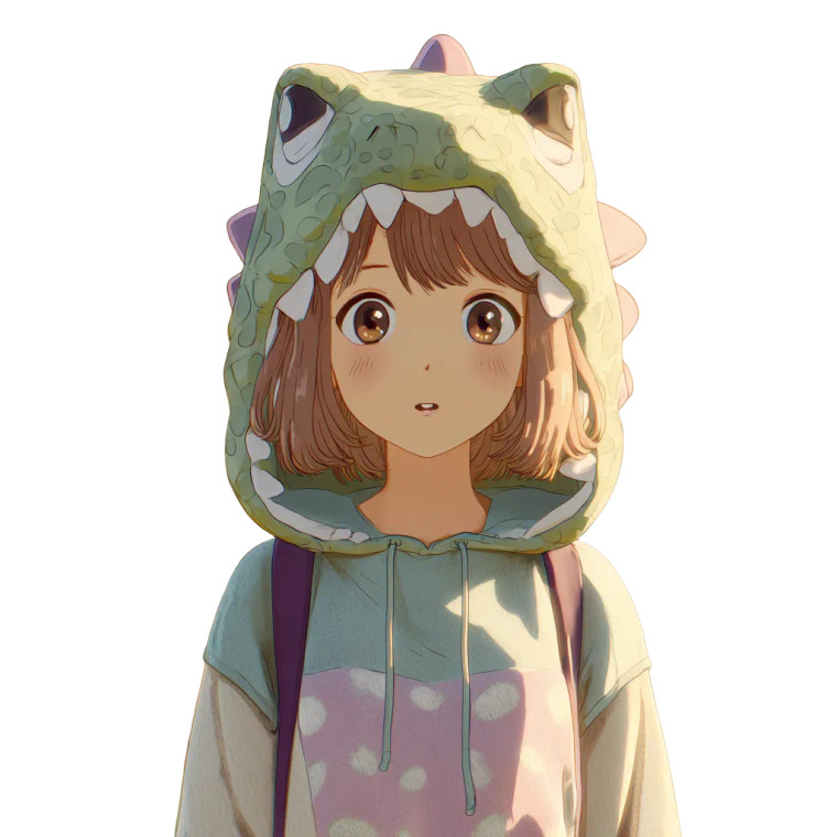 Anime Dinosaur Girl V3 Vinyl Car Decal Sticker – Waterproof & UV-Resistant 6.826666666666667"