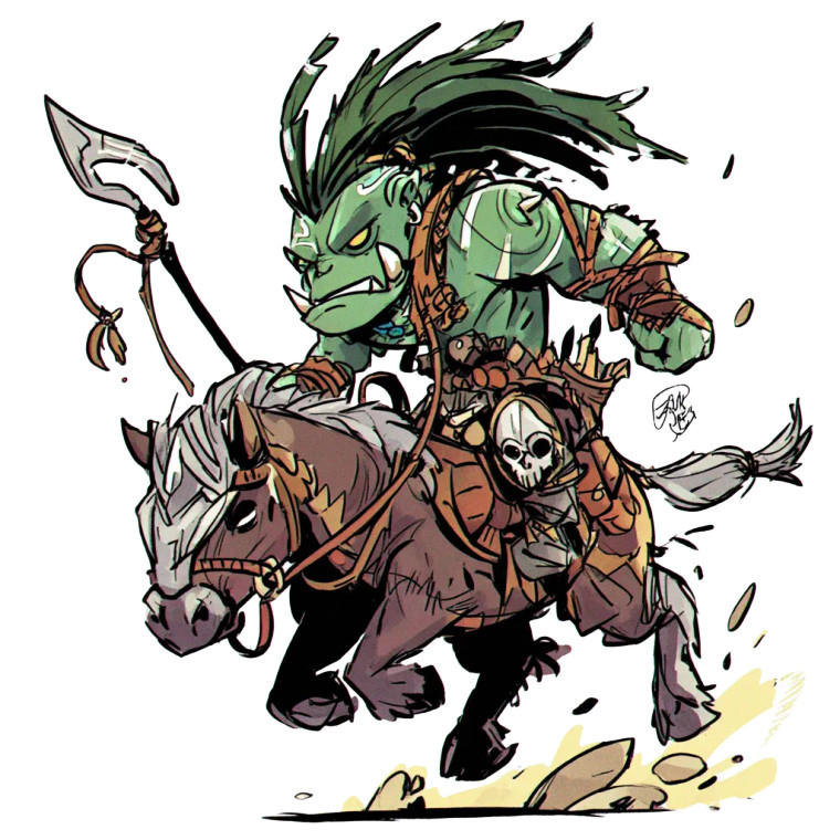 Green Orc Rider V2 Vinyl Car Decal Sticker – Waterproof & UV-Resistant 3.4133333333333336"