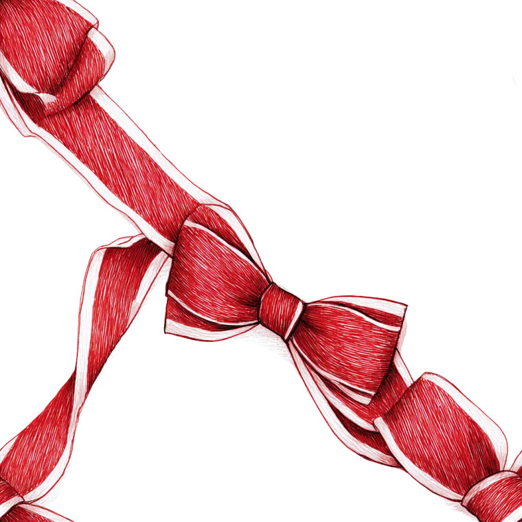 Red Ribbon Drawing Vinyl Car Decal Sticker – Waterproof & UV-Resistant 3.4133333333333336"