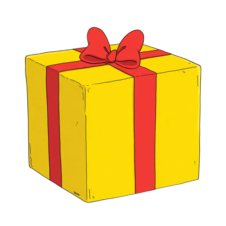 Yellow Gift Box V3 Vinyl Car Decal Sticker – Waterproof & UV-Resistant 3.4133333333333336"