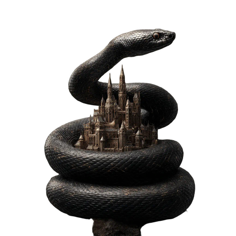 Gothic Castle Snake Vinyl Car Decal Sticker – Waterproof & UV-Resistant 3.4133333333333336"