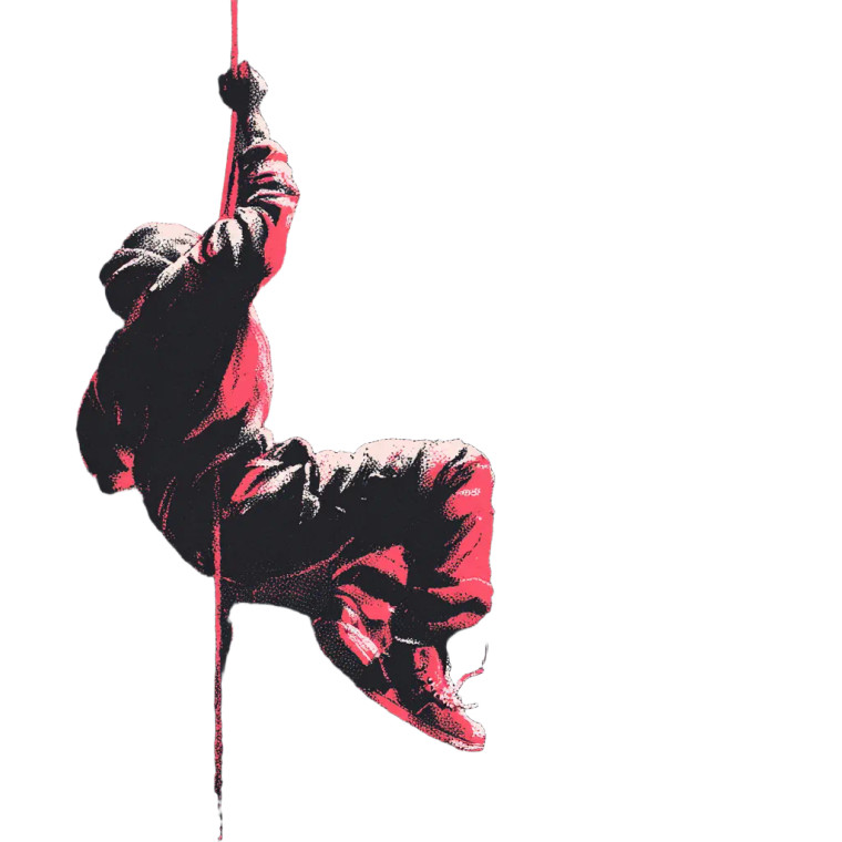 Graffiti Artist Dangling Vinyl Car Decal Sticker – Waterproof & UV-Resistant 3.4133333333333336"