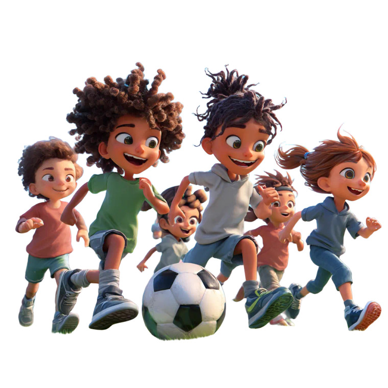 Children Playing Soccer V5 Vinyl Car Decal Sticker – Waterproof & UV-Resistant 3.4133333333333336"