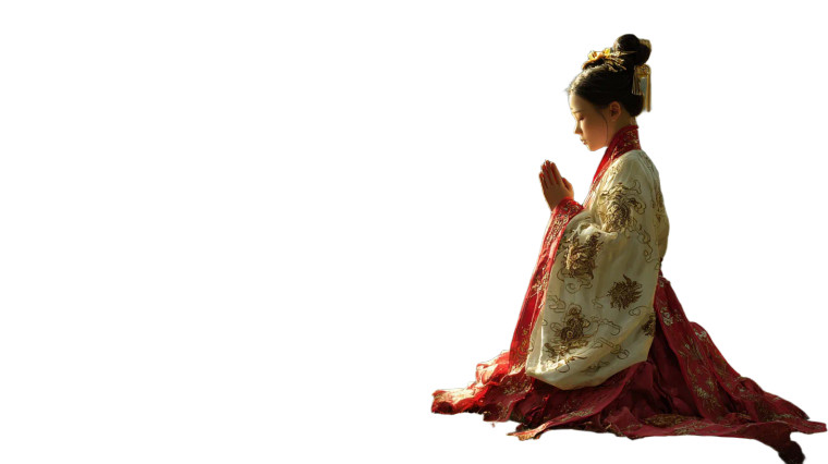 Graceful Lady Praying Vinyl Car Decal Sticker – Waterproof & UV-Resistant 5.4