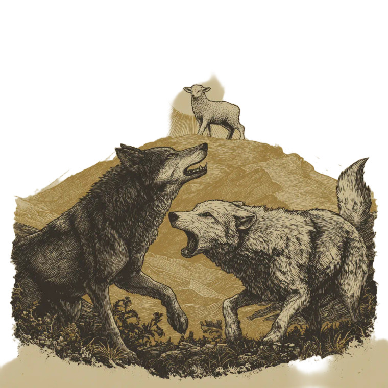 Wolves Vs Lamb Vinyl Car Decal Sticker – Waterproof & UV-Resistant 3.4133333333333336"