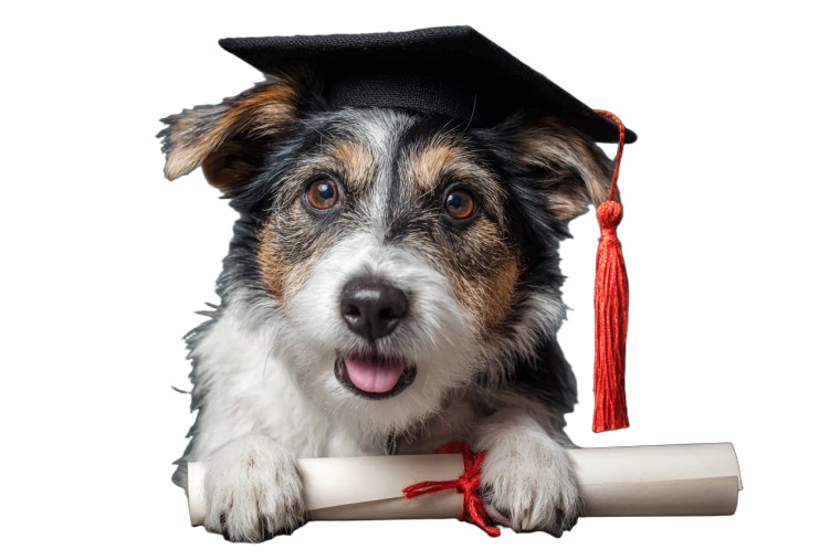Diploma Dog Vinyl Car Decal Sticker – Waterproof & UV-Resistant 2.986666666666667"