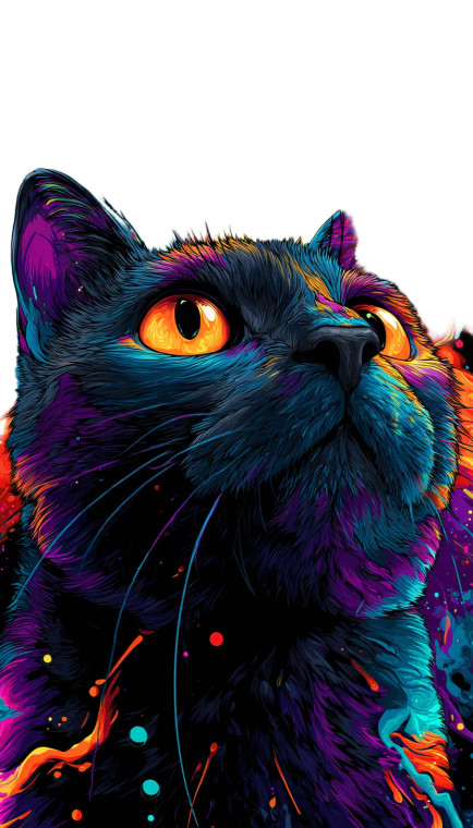 Psychedelic Cat Art Vinyl Car Decal Sticker – Waterproof & UV-Resistant 9.706666666666667"