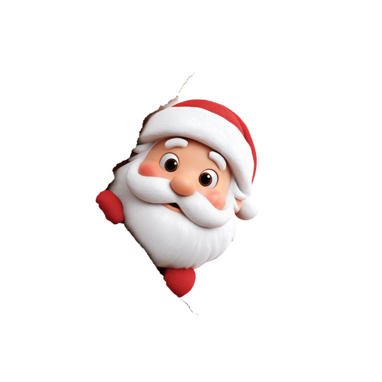 Cute Cartoon Santa Vinyl Car Decal Sticker – Waterproof & UV-Resistant 6.826666666666667"