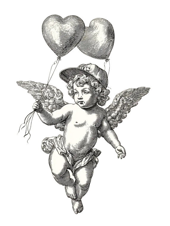 Cherub With Balloons Vinyl Car Decal Sticker – Waterproof & UV-Resistant 8.213333333333333"