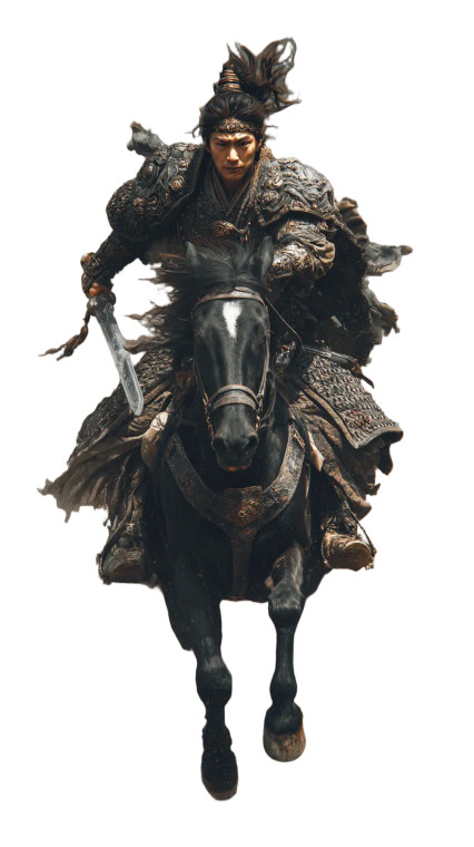 Asian Warrior Riding Vinyl Car Decal Sticker – Waterproof & UV-Resistant 9.706666666666667"