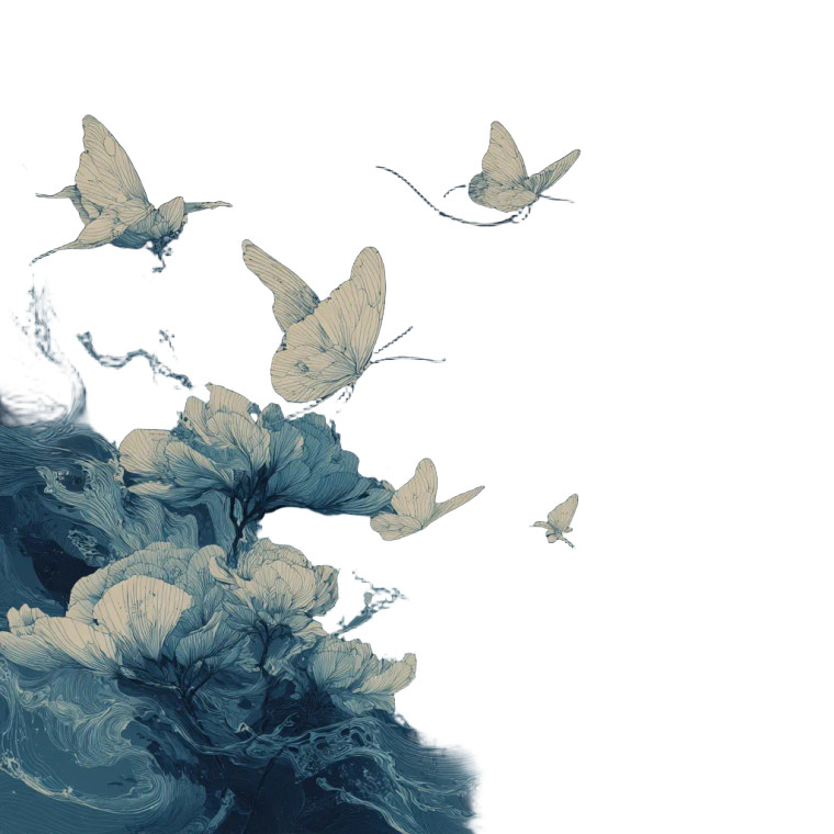 Blue Butterflies Art Vinyl Car Decal Sticker – Waterproof & UV-Resistant 6.826666666666667"