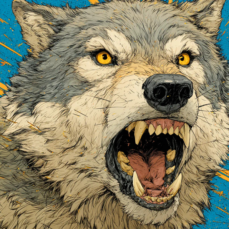 Snarling Wolf V24 Vinyl Car Decal Sticker – Waterproof & UV-Resistant 3.4133333333333336"